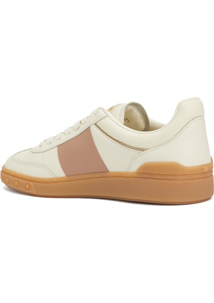 Upvillage Crosta Ekru Pembe Kadın Deri Sneaker modelleri