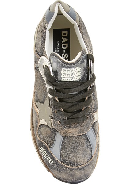 Dad Star Koyu Haki Kadın Deri Sneaker