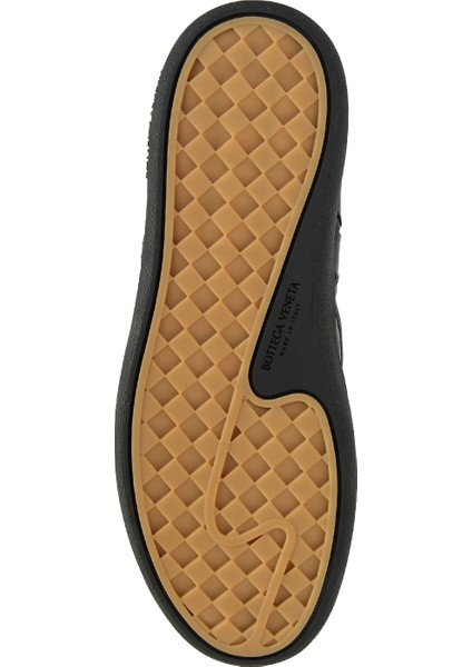 Siyah Örgü Dokulu Kadın Deri Sneaker