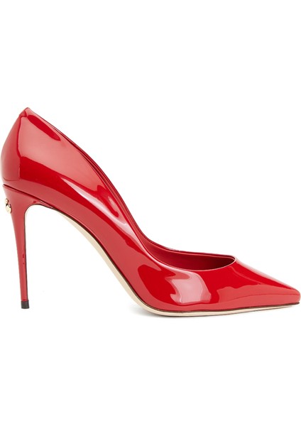 Mercan Logo Detaylı Deri Stiletto