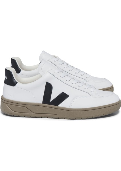 V-12 Siyah Beyaz Kadın Deri Sneaker