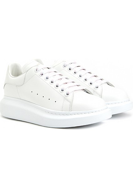 Oversized Beyaz Logolu Kadın Deri Sneaker fiyatları