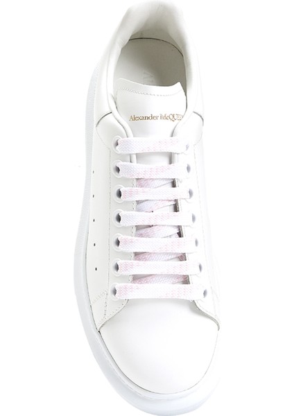 Oversized Beyaz Logolu Kadın Deri Sneaker fırsatları