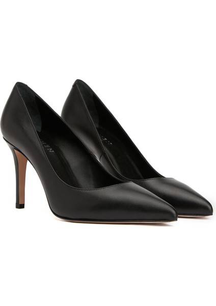 Siyah Deri Stiletto