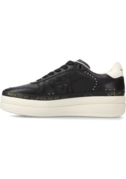 Micol Siyah Beyaz Kadın Deri Sneaker modelleri