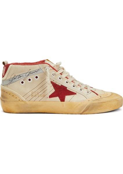 Mid-Star Ekru Kırmızı Kadın Sneaker