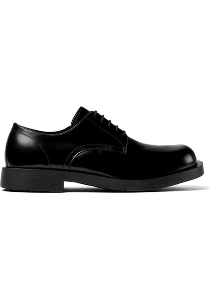 A500002-002 Neuman Siyah Deri Unisex Oxford Ayakkabı