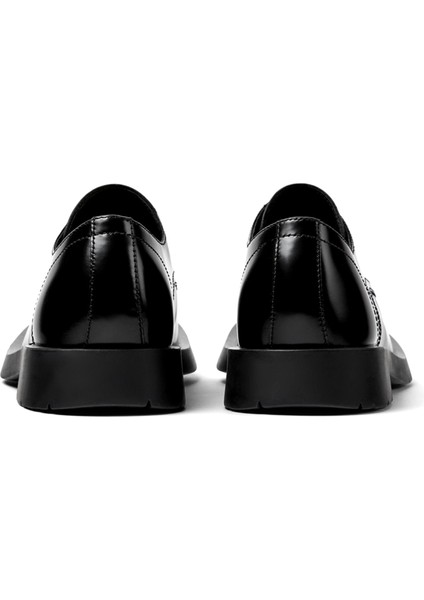 A500002-002 Neuman Siyah Deri Unisex Oxford Ayakkabı modelleri