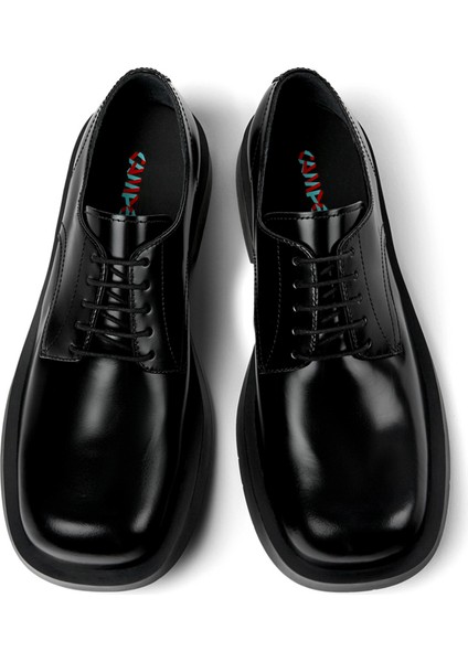 A500002-002 Neuman Siyah Deri Unisex Oxford Ayakkabı fırsatları