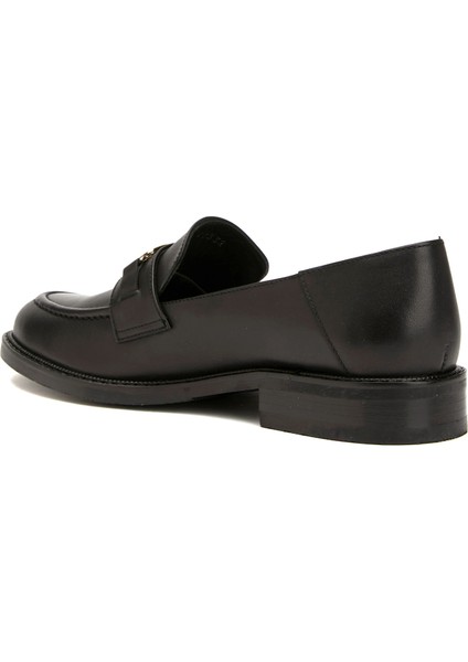 Siyah Kadın Deri Loafer modelleri