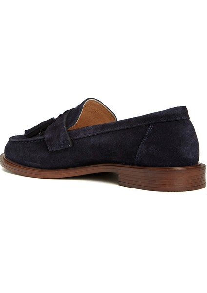Lacivert Kadın Süet Loafer