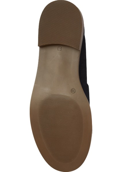 Lacivert Kadın Süet Loafer