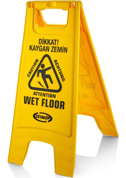 Parlak Sarı Kaygan Zemin Levhası 60X30 Cm, Güvenli Kullanım Için Ideal