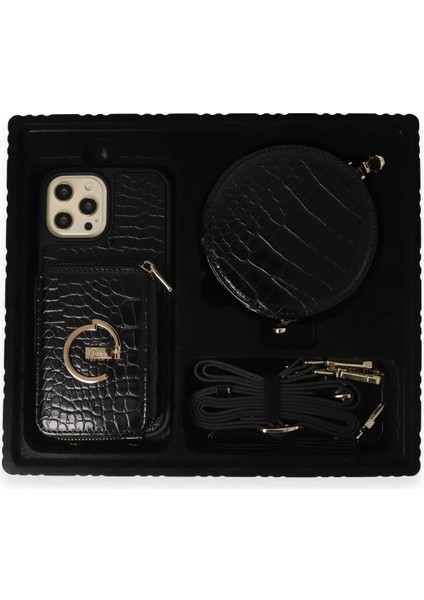 iPhone 14 Pro Max Kılıf Ermes Kapak - Siyah