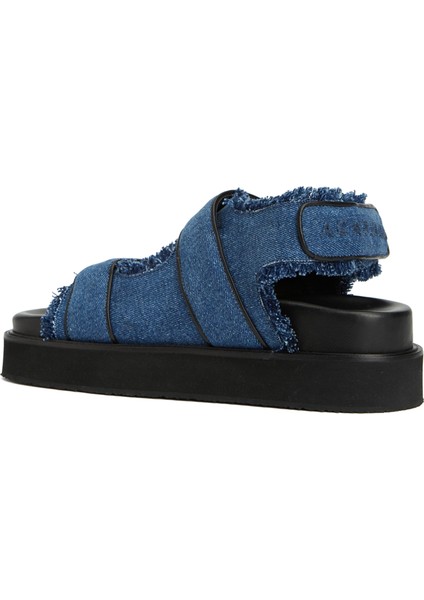 Mavi Logolu Kadın Denim Sandalet modelleri