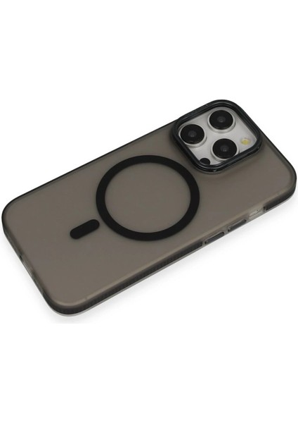 iPhone 15 Pro Max Frost Standlı Magsafe Kapak - Siyah