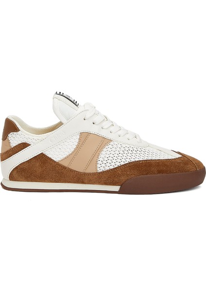 Kick Beyaz Kahverengi Kadın Deri Sneaker