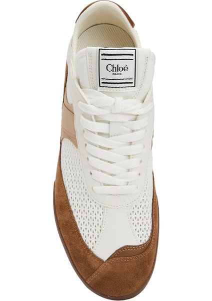 Kick Beyaz Kahverengi Kadın Deri Sneaker fırsatları