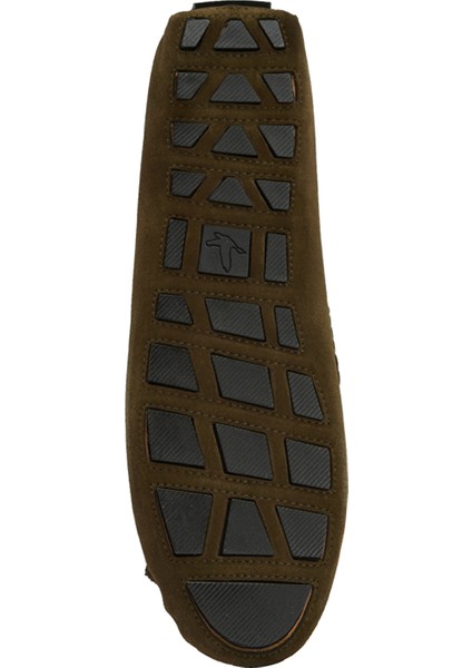 Haki Kadın Deri Loafer
