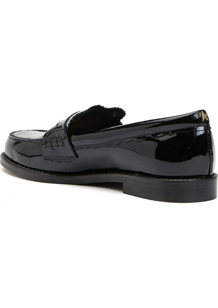 Siyah Kadın Deri Loafer modelleri