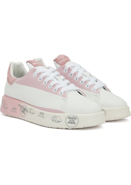 Belle Pembe Beyaz Kadın Deri Sneaker fiyatları