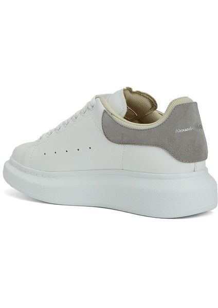 Oversized Beyaz Gri Kadın Deri Sneaker modelleri
