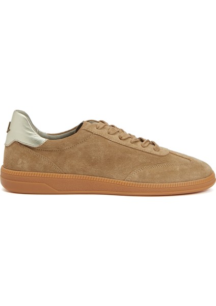 Bej Kadın Deri Sneaker
