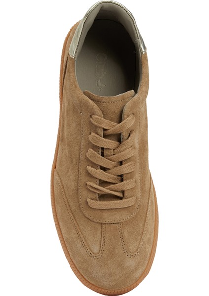 Bej Kadın Deri Sneaker