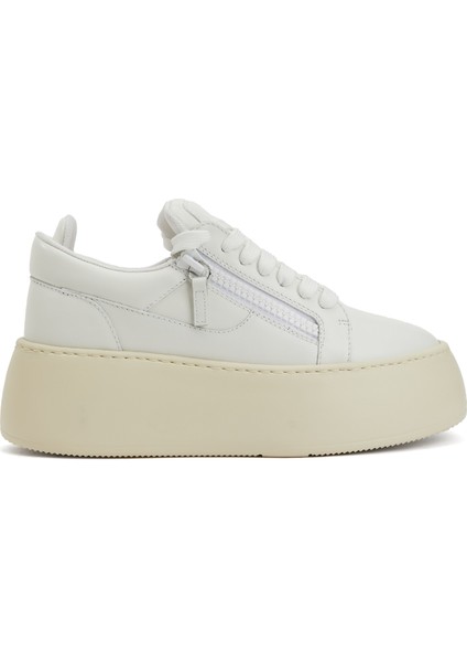 Beyaz Kadın Deri Sneaker