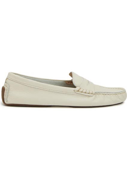 Bej Kadın Deri Loafer