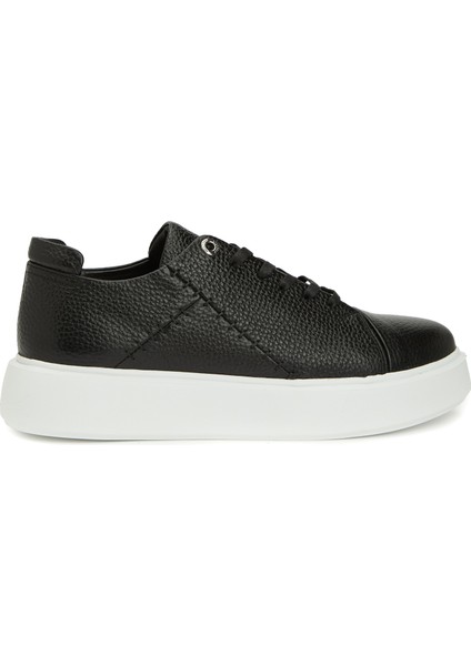 Siyah Kadın Deri Sneaker