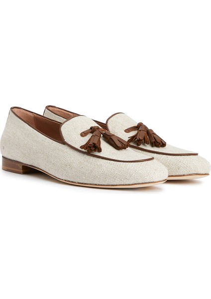 Ekru Püsküllü Kadın Loafer fiyatları