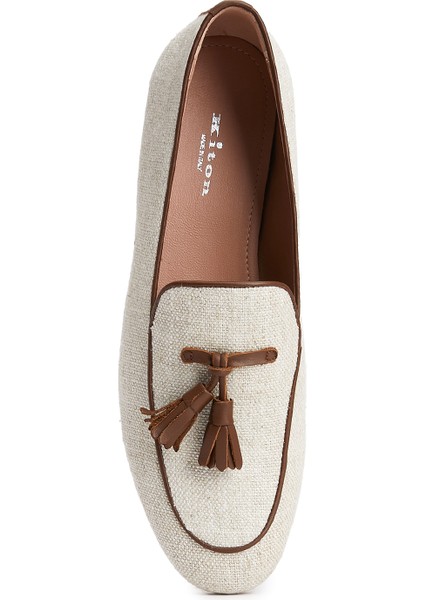 Ekru Püsküllü Kadın Loafer fırsatları