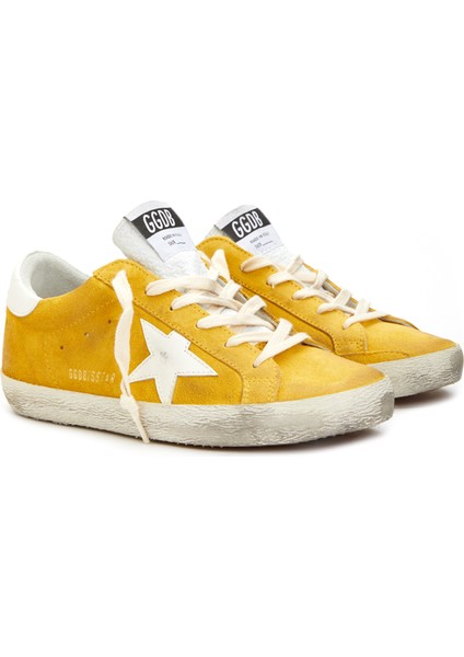 Sarı Eskitme Dokulu Kadın Deri Sneaker fiyatları