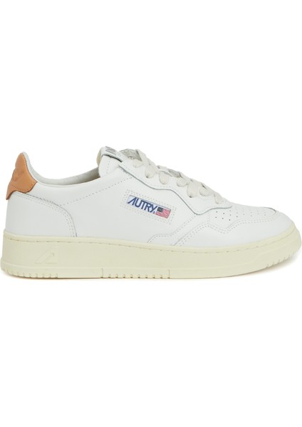 Turuncu Beyaz Kadın Deri Sneaker
