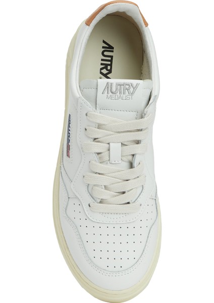 Turuncu Beyaz Kadın Deri Sneaker fırsatları