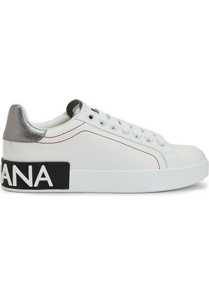 Beyaz Kadın Deri Sneaker