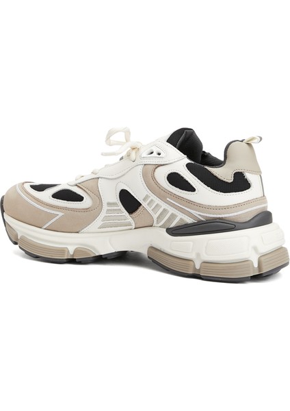 Sphere Runner Bej Siyah Kadın Deri Sneaker