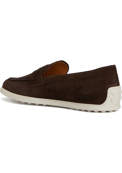 Koyu Kahverengi Kadın Deri Loafer modelleri