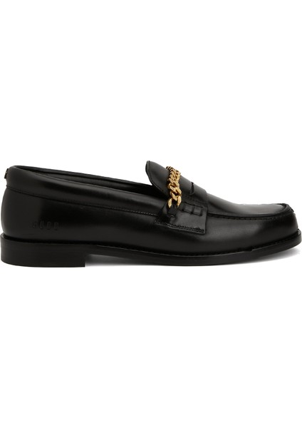 Siyah Kadın Deri Loafer