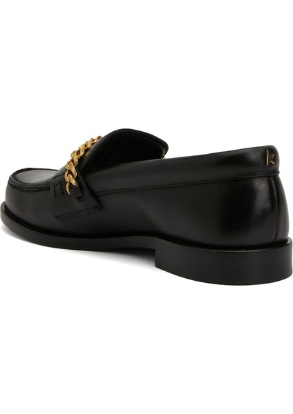 Siyah Kadın Deri Loafer modelleri
