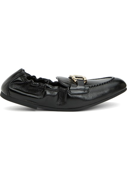 Siyah Kadın Deri Loafer