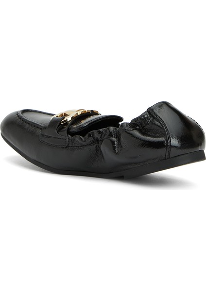 Siyah Kadın Deri Loafer