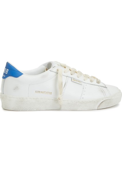 Matchstar Beyaz Mavi Kadın Deri Sneaker
