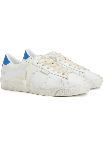 Matchstar Beyaz Mavi Kadın Deri Sneaker fiyatları