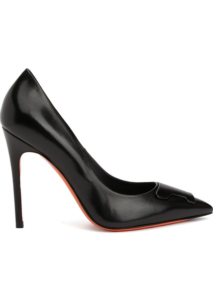 Siyah Deri Stiletto