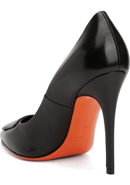 Siyah Deri Stiletto modelleri