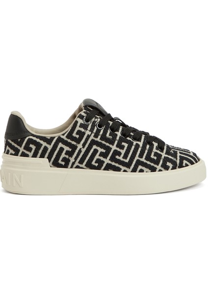 Siyah Logo Desenli Kadın Sneaker