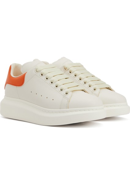 Oversize Beyaz Turuncu Kadın Deri Sneaker fiyatları
