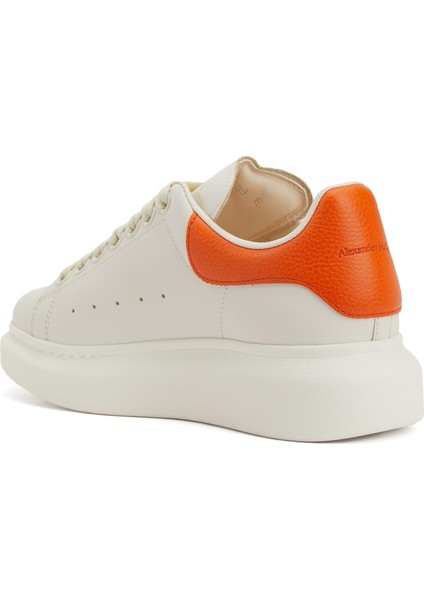 Oversize Beyaz Turuncu Kadın Deri Sneaker modelleri
